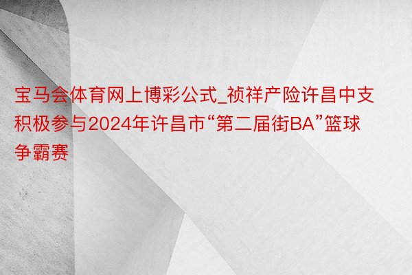 宝马会体育网上博彩公式_祯祥产险许昌中支积极参与2024年许昌市“第二届街BA”篮球争霸赛